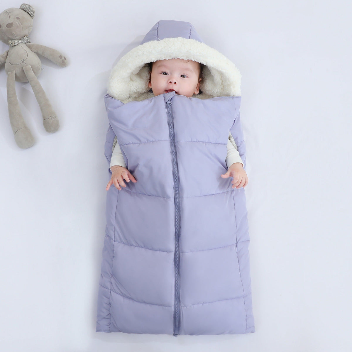 Autumn And Winter Warm Thickened Hooded Newborn Swaddle