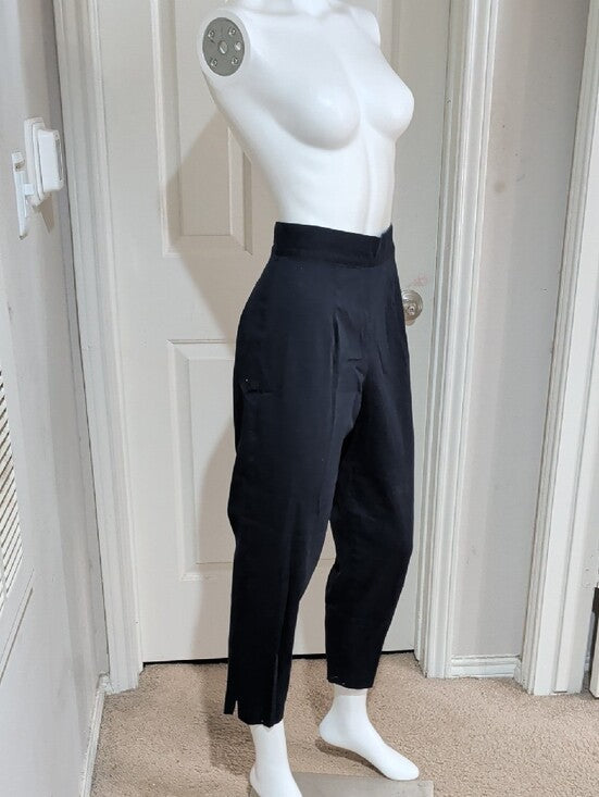 Vintage Vivian Holloway Navy High-Waist Cropped Trousers Retro Women's 14