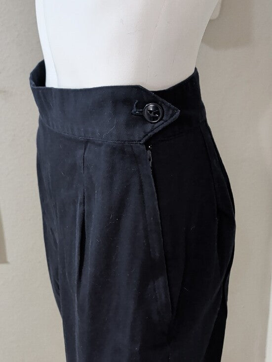 Vintage Vivian Holloway Navy High-Waist Cropped Trousers Retro Women's 14
