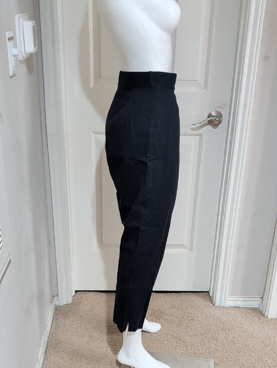 Vintage Vivian Holloway Navy High-Waist Cropped Trousers Retro Women's 14